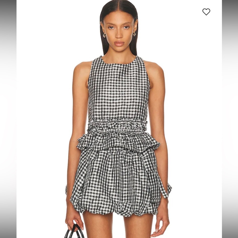 Ganni Check Open Back Frill
